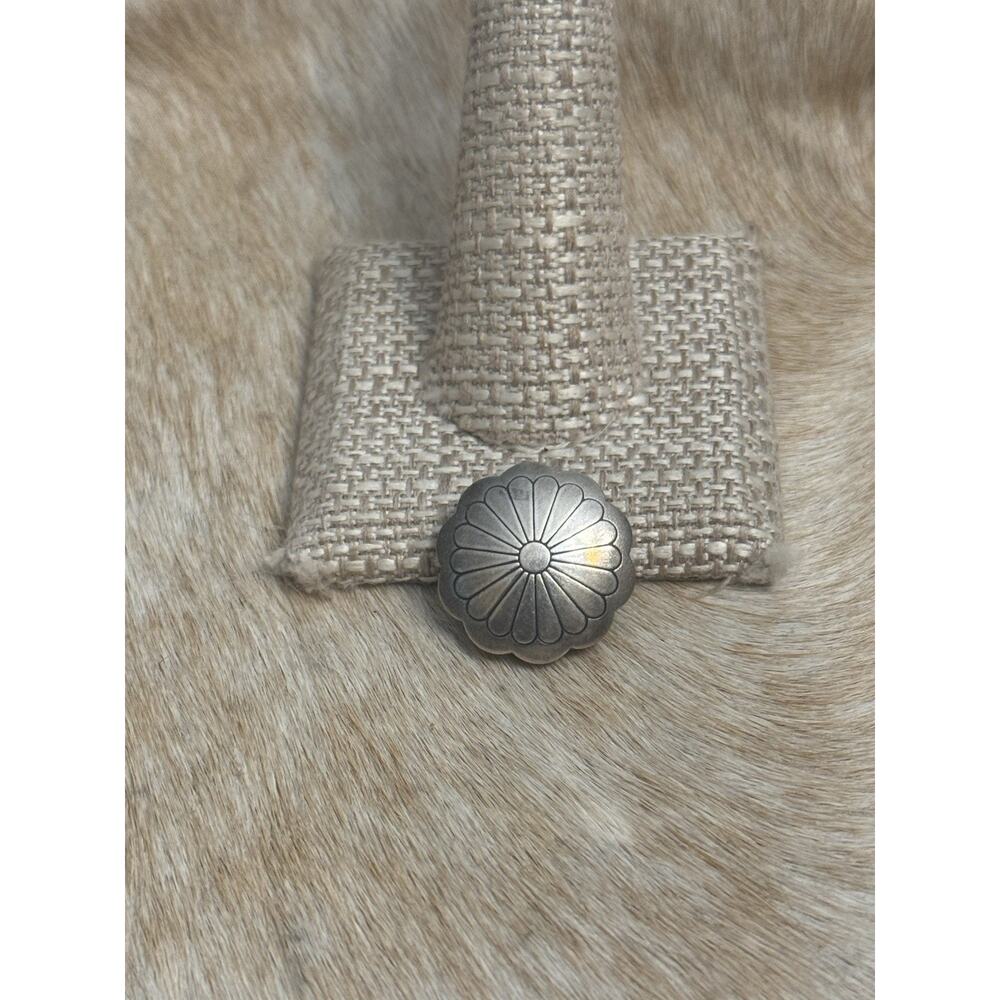 Native American Sterling Silver Concho Flower Cluster Button Cover Denim Jean